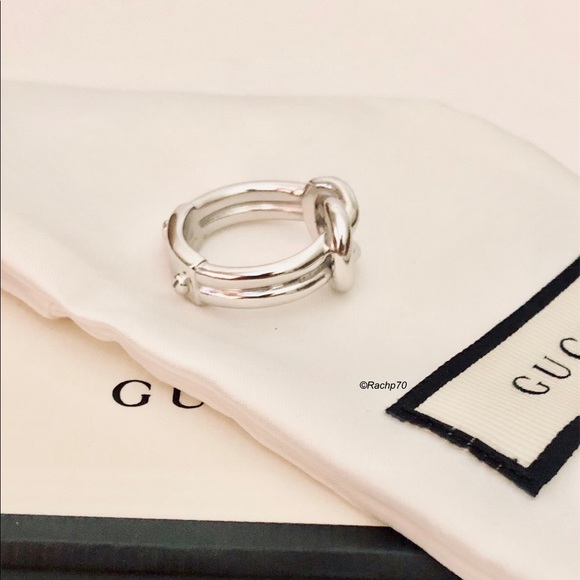 New Authentic GUCCI "Grande" Knot Sterling Ring - Picture 4 of 8